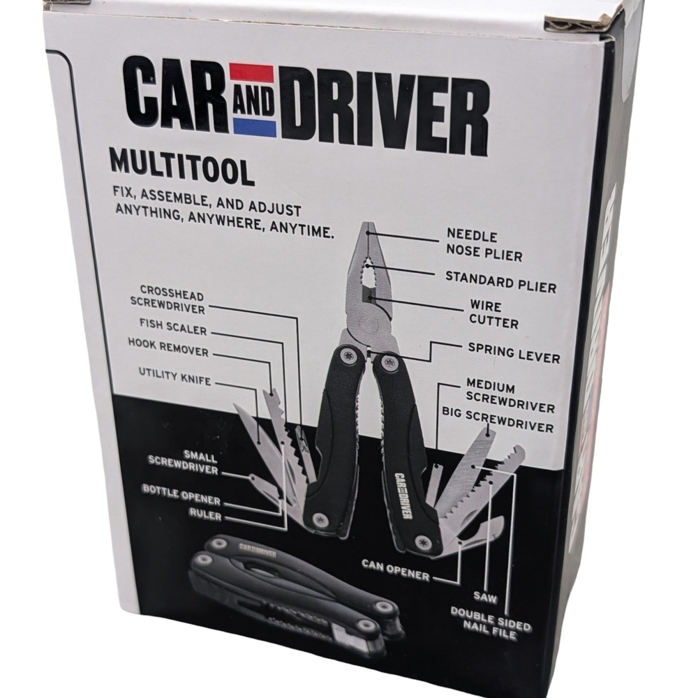 Car and Driver 15-in-1 Multitool KH1034BK Black Stainless Steel Portable‎ Tool